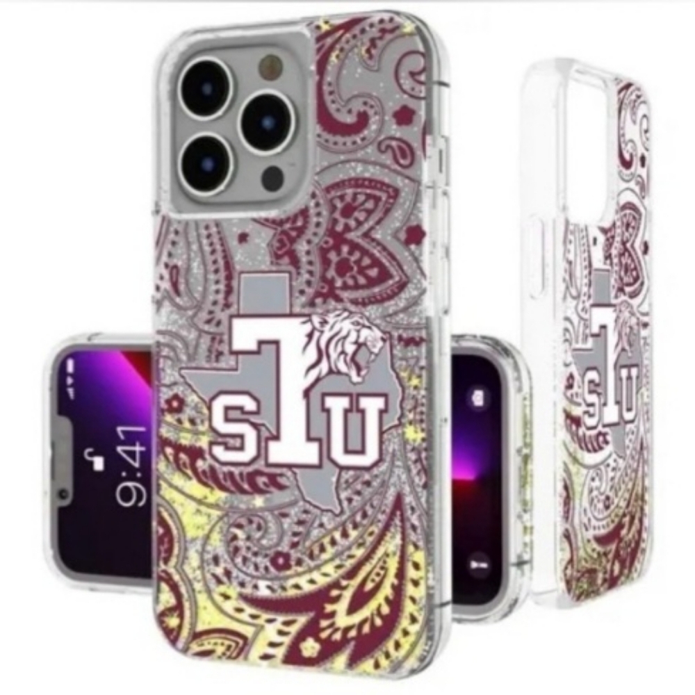 Texas Southern Tigers Keyscaper Memories Print iPhone 13 Glitter Case